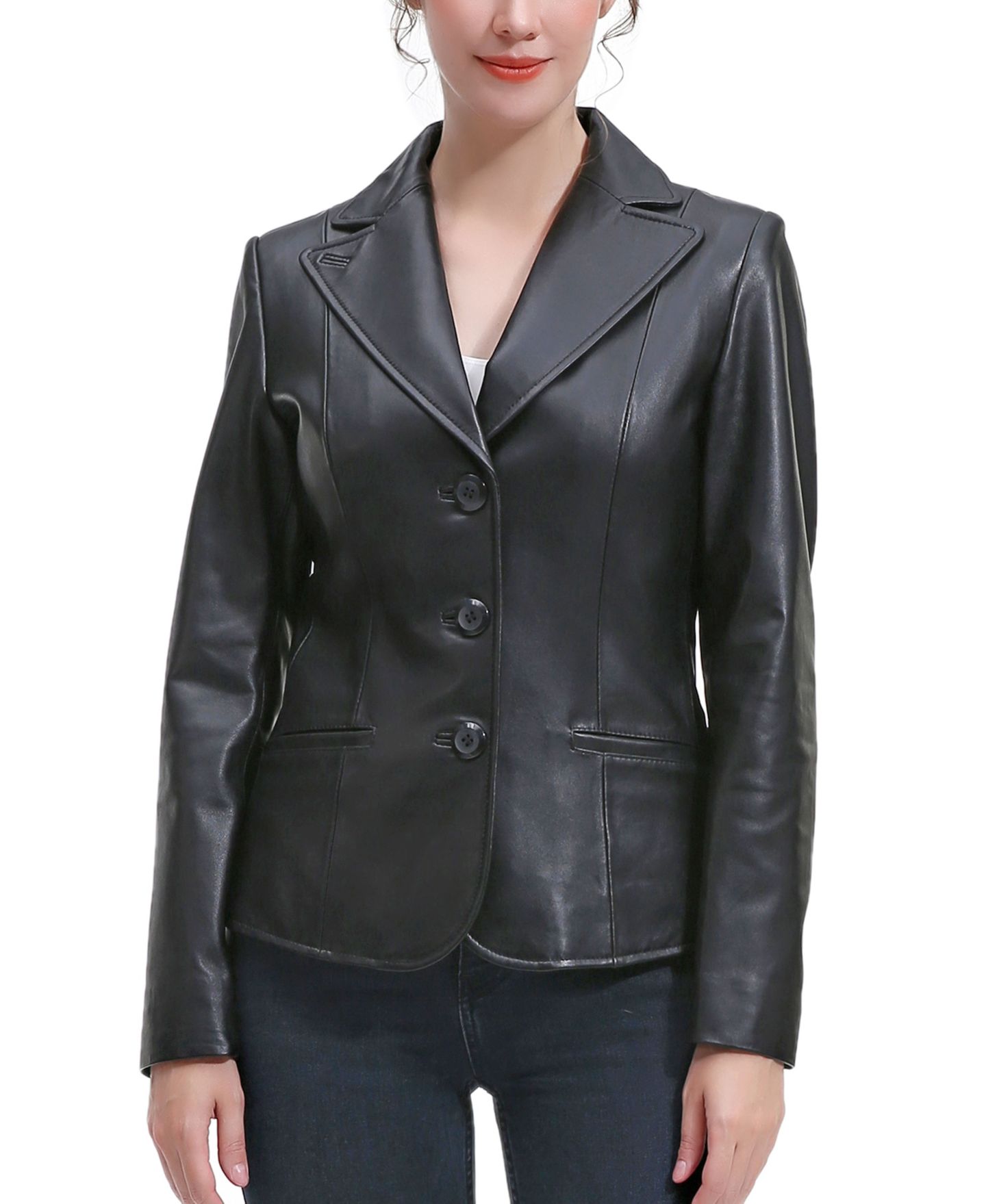 Женская куртка BGSD Norah Leather Blazer, цвет: Чёрный — фото 3