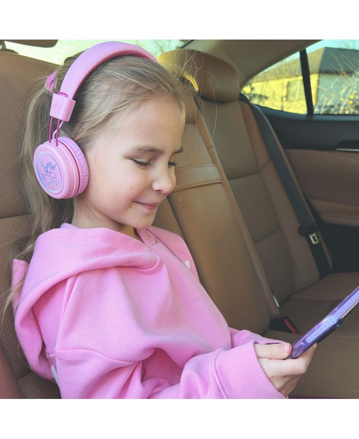 MEE audio KidJamz KJ55 Safe Listening USB-C Headphones for Kids w/ LED Lights - Pink