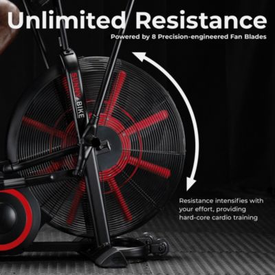 Smart Customizable Air Bike Trainer, 330LB Capacity Leg + Arm Cardio Workout, with SunnyFit App Bluetooth Link