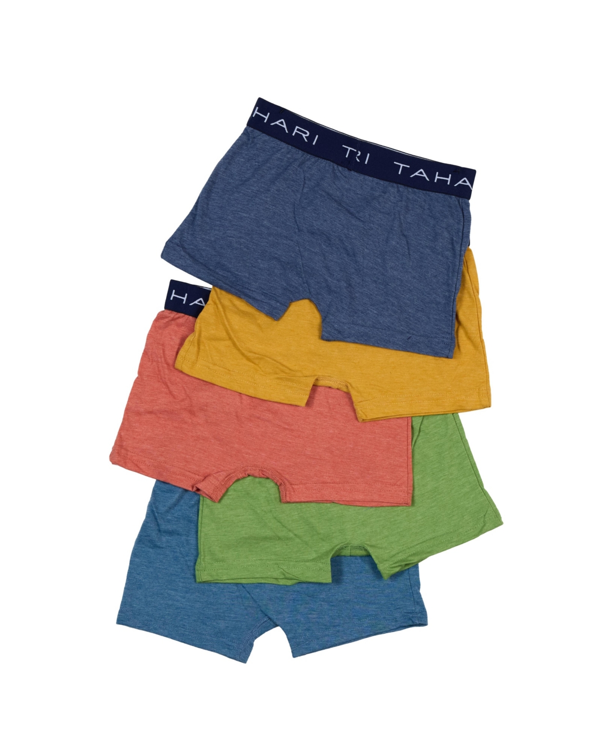 Tahari Toddler Boys 5-Pack Solid Color Cotton Boxer Briefs with Logo Waistband