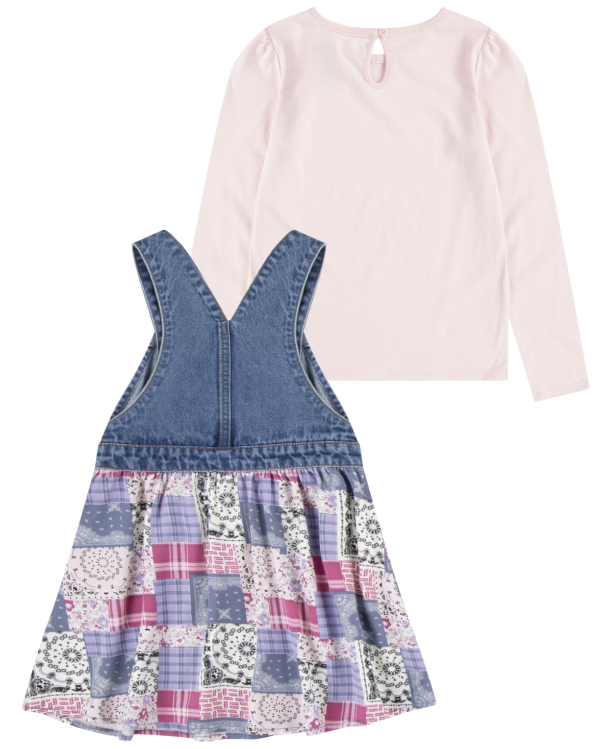 LEVI'S LITTLE GIRLS PRINTED SKIRTALL AND TEE, 2-PIECE SET 