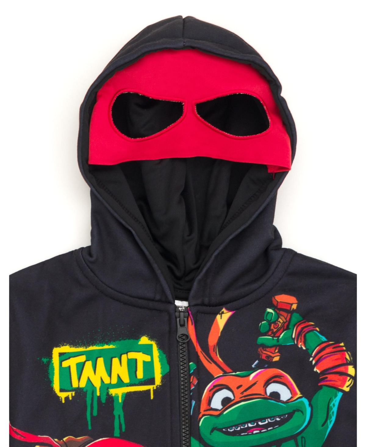 Teenage Mutant Ninja Turtles Boys Fleece Zip Up Cosplay Hoodie to (2T - 10-12) - black