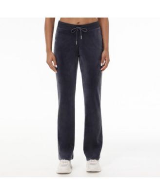 Women's Rib Waist Long Velour Pant
