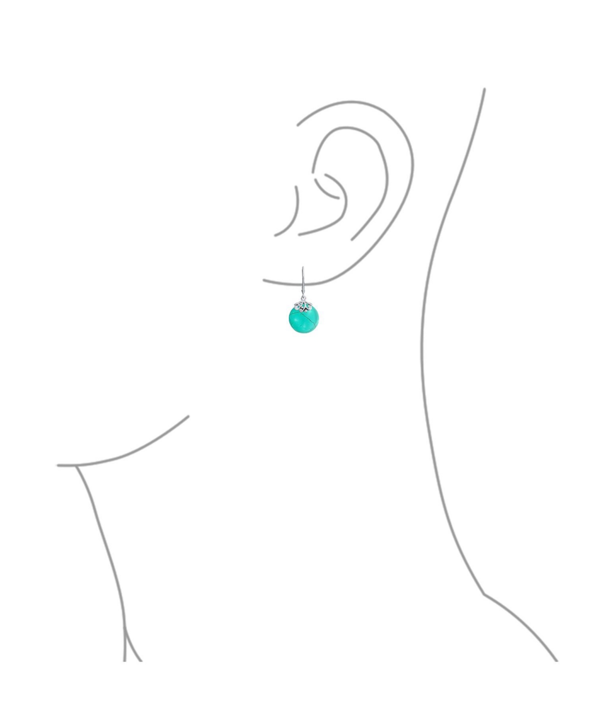Bling Jewelry Western Style Filigree Lever Back Blue Stabilized Turquoise Flat Round Circle Disc Dangle Drops Earrings For Women .925 Sterling Silver