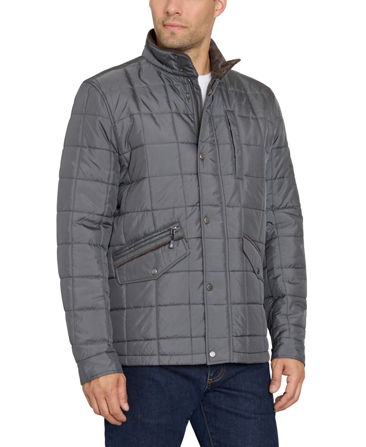 Men's Box Quilt Jacket - Navy blazer