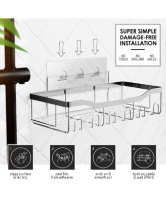 Premium Adhesive Shower Caddy & Bathroom Organizer - Grey