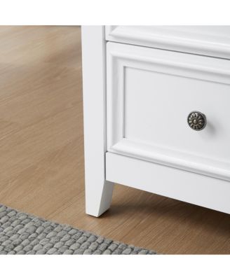Modern 5-Drawer Dresser – White Cabinet with 5 Drawers, Ideal for Living Room or Farmhouse Closet Storage