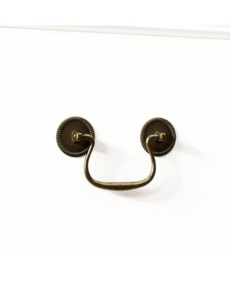 Grey Wood Bookcase With Tempered Glass Doors and 6-Drawers