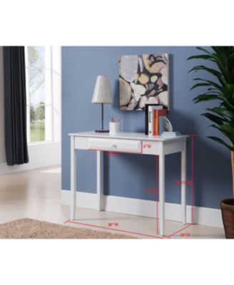 Wood Home & Office Parsons Desk with Drawer, White