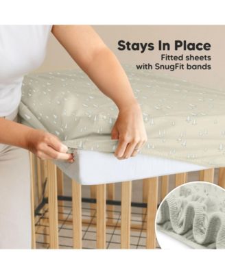 2pk Soothe Waterproof Fitted Crib Sheets for Girl, Boy, 100% Soft Cotton Crib Mattress Protector Sheet