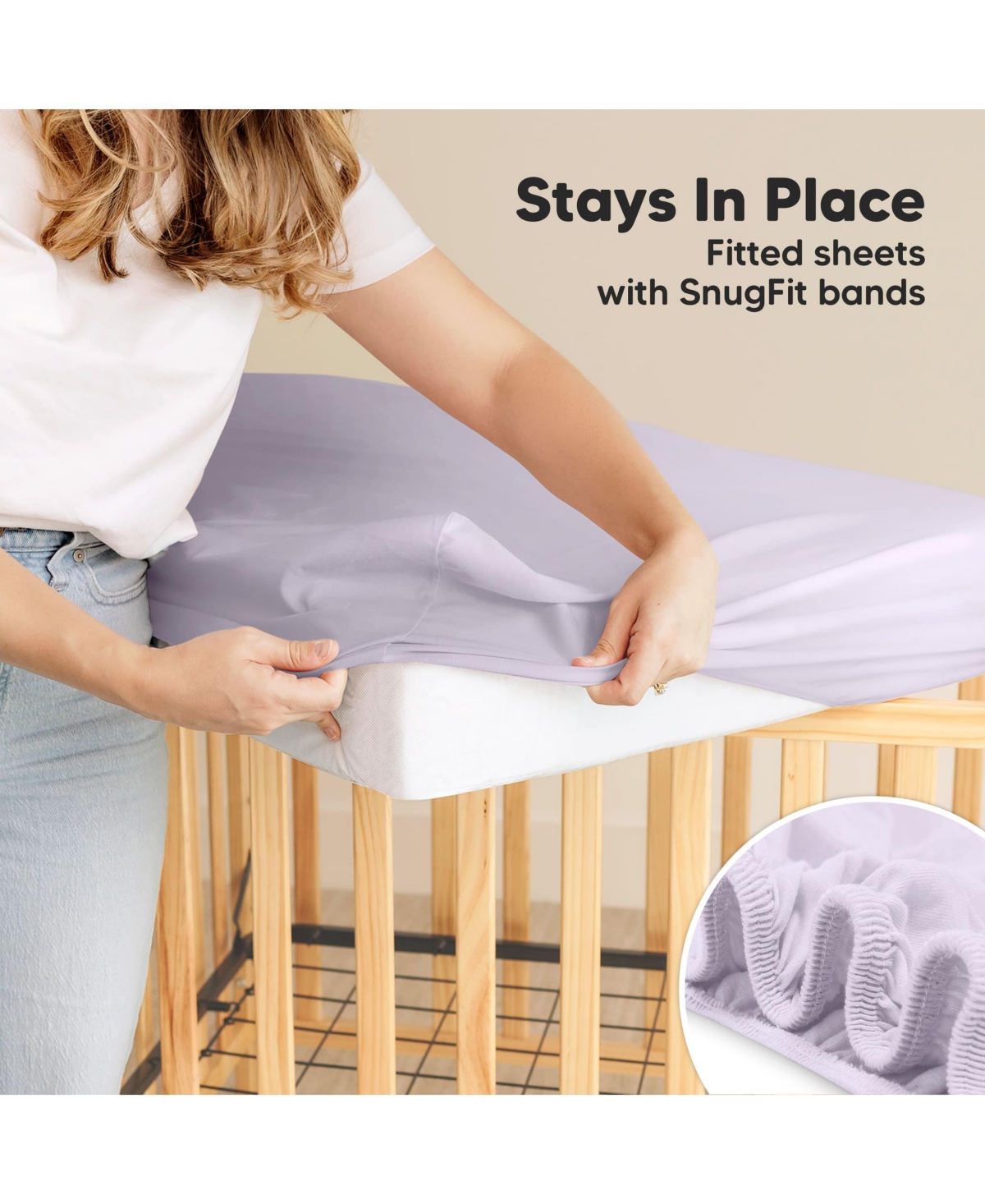 KeaBabies 2pk Soothe Waterproof Fitted Crib Sheets for Girl, Boy, 100% Organic Soft Cotton Crib Mattress Protector Sheet