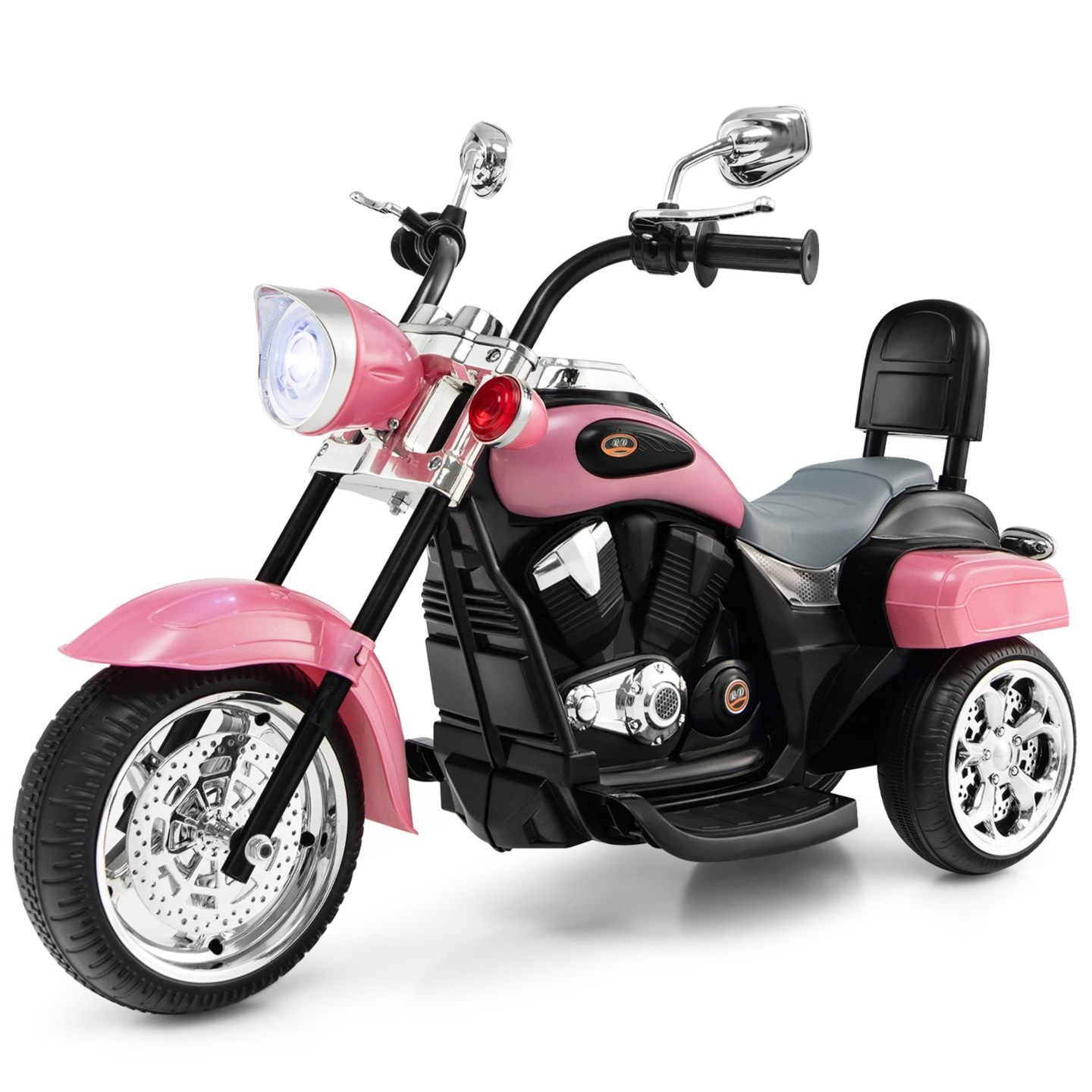 Детская игрушка Costway Chopper 3-Wheel Battery-Powered Rechargeable Kids Motorcycle, 44-lb. Capacity, Ages 3+, цвет: Розовый — фото 7