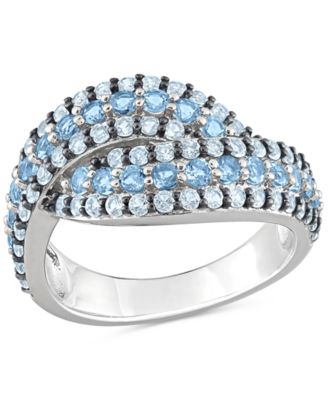 Amethyst (4/5 ct. t.w.) & Rose De France (3/4 ct. t.w.) Swirl Ring in Sterling Silver (Also available in Garnet, Pink Sapphire & Blue Topaz)