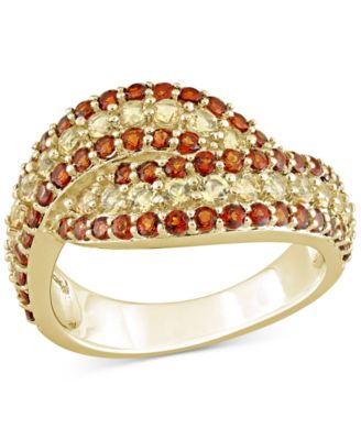 Amethyst (4/5 ct. t.w.) & Rose De France (3/4 ct. t.w.) Swirl Ring in Sterling Silver (Also available in Garnet, Pink Sapphire & Blue Topaz)