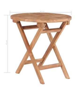 Folding Patio Table 17.7" Solid Teak Wood