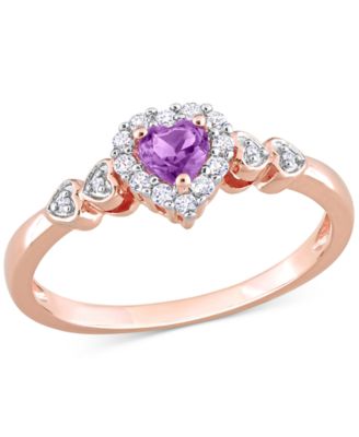 Lab-Grown Blue Sapphire (1/4 ct. t.w.), Lab-Grown White Sapphire (1/8 ct. t.w.), & Diamond Accent Heart Ring in Sterling Silver