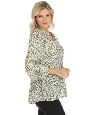 Women's Printed Peasant Blouse