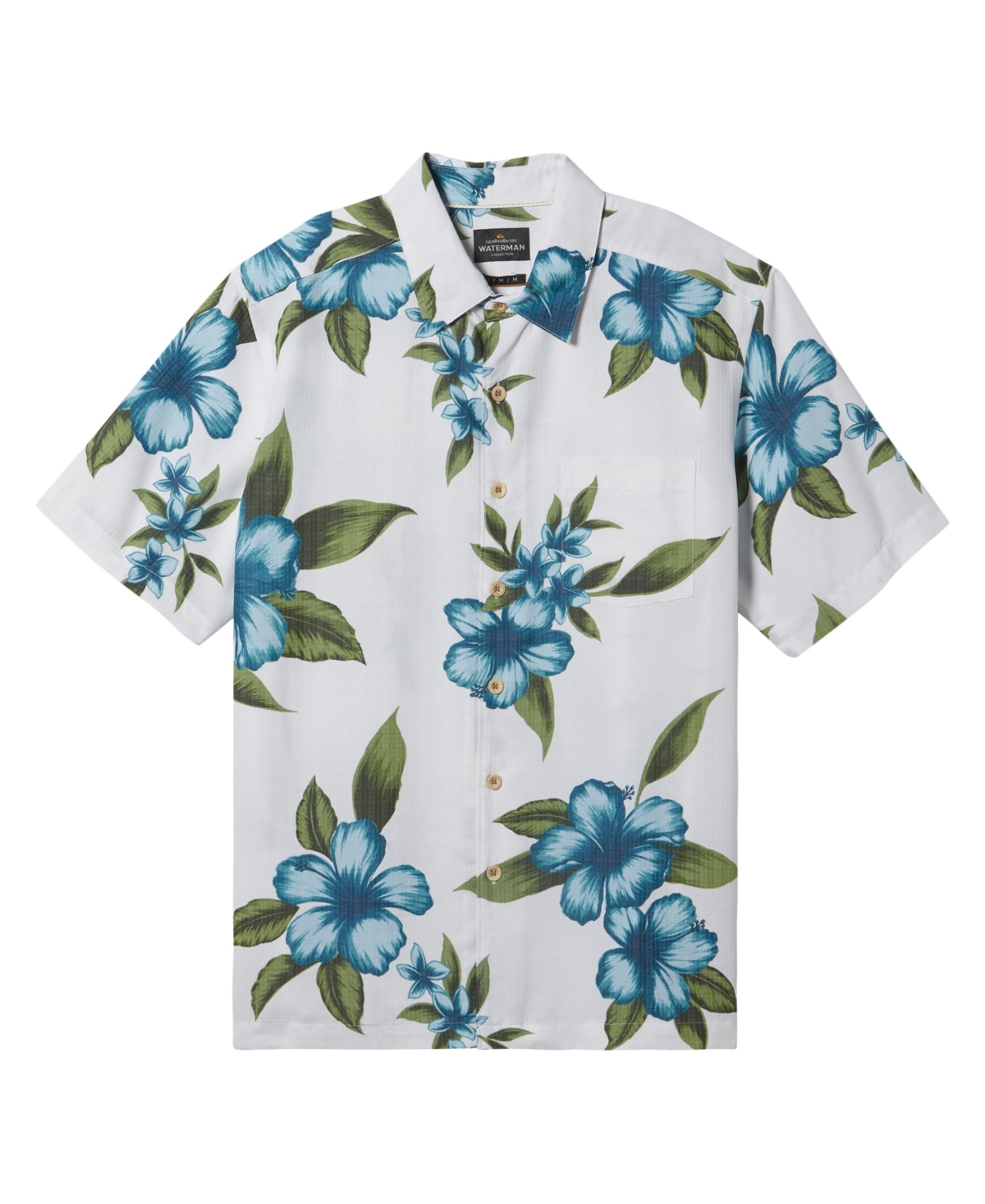 Quiksilver Waterman Men's Outer Reef Short Sleeve Shirt In Mystic Blue Print 4
