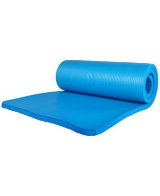 71"x24" Anti Tear Yoga Mat w/Strap, Knee Pad & Blocks, Blue