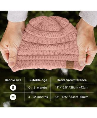 3pk Warmzy Baby Beanies, 0-36 months Baby Hats, Baby Winter Hat for Newborn, Infant, Toddlers, Boys, Girls