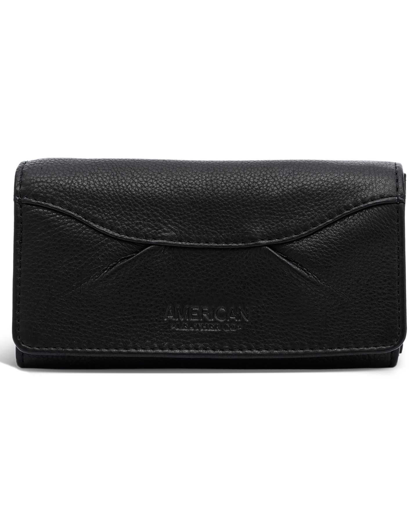 Женский кошелёк-книжка American Leather Co. Hickory, цвет: Чёрный гладкий — фото 1