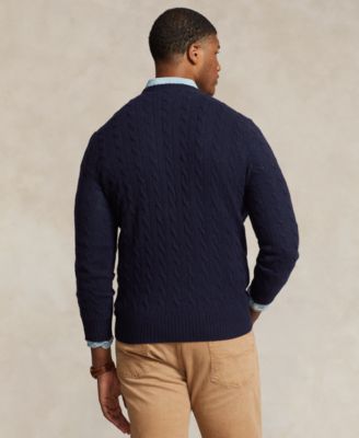 Men's Big & Tall Cable-Knit Wool-Cashmere Sweater