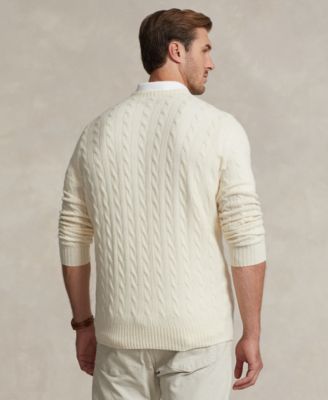 Men's Big & Tall Cable-Knit Wool-Cashmere Sweater