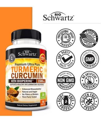 Turmeric Curcumin with BioPerine 1500mg - Natural Joint Support with 95% Standardized Curcuminoids & Black Pepper Extract for Ultra High Absorption & Potency - Non GMO - Gluten Free - 90 Capsules