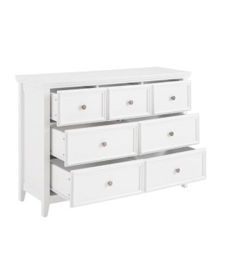 Modern 7-Drawer Dresser – White Cabinet with 7 Drawers, Perfect for Living Room or Farmhouse Closet Storage
