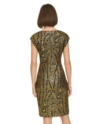 Women's Foil-Printed Cap-Sleeve Dress