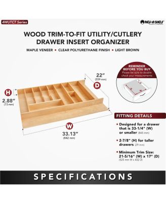 Trim to Fit Shallow Drawer Organizer, 33.13" x 22", 4WUTCT-36-1