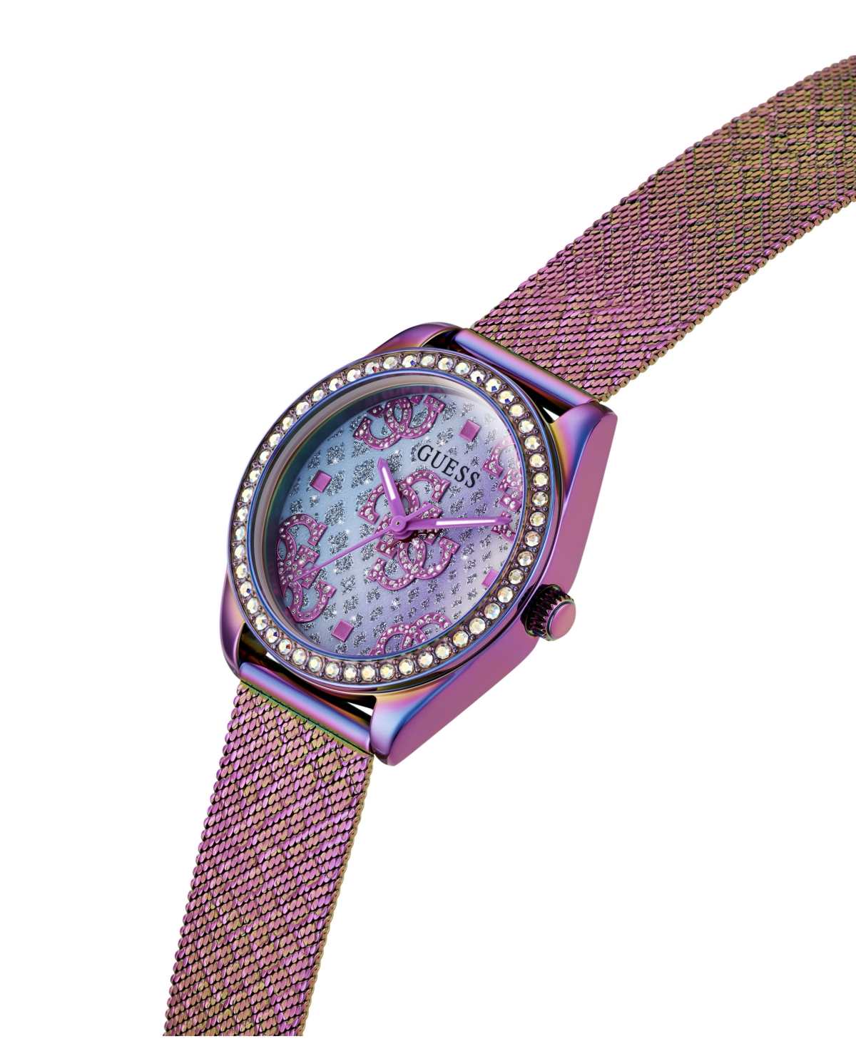 Guess Women's Analog Iridescent Mesh Watch 32mm In Iridescent