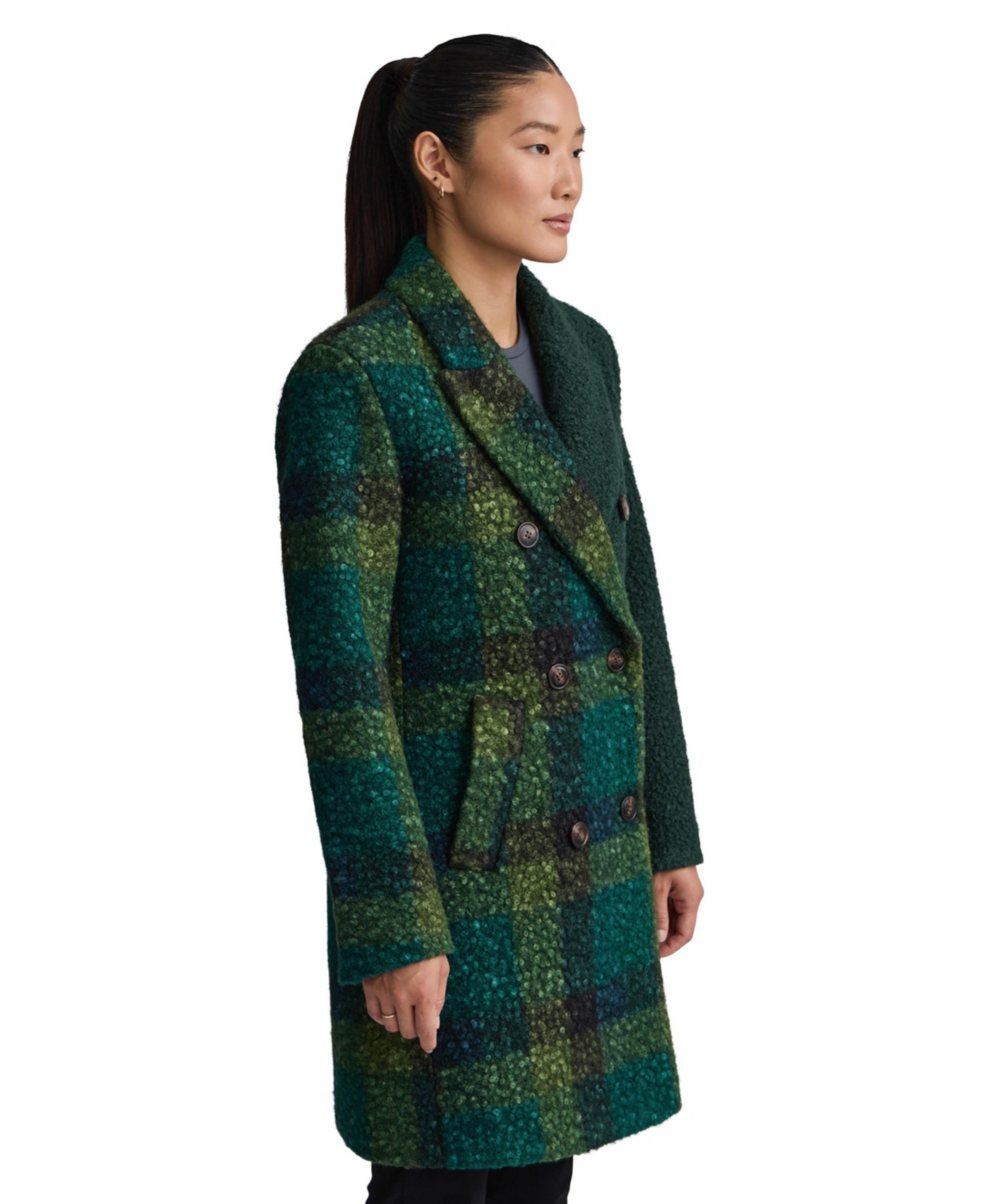 Nvlt Women's Flat Boucle Mixed Media Coat