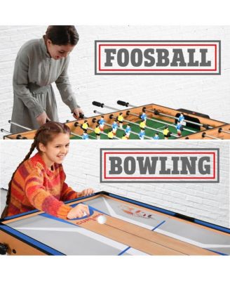 48" 5-in-1 Foldable Multi-Function Game Table with Foosball, Pool, Bowling, Shuffleboard, and Ping Pong