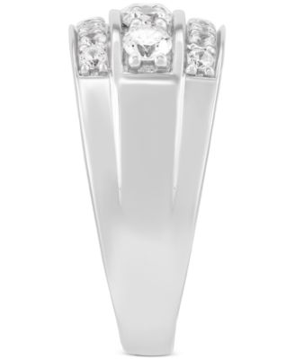 Men's Lab Grown Diamond Triple Row Ring (1-1/2 ct. t.w.) in 10k Gold