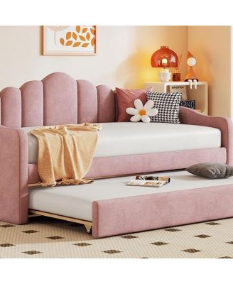 Twin Size Upholstered Daybed with Trundle – Versatile Bed for Extra Sleeping Space