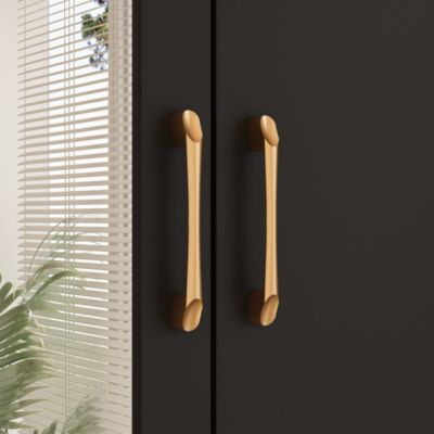 White Wood Armoires Wardrobe With Mirror, Pulling Hanging Rod, Drawers