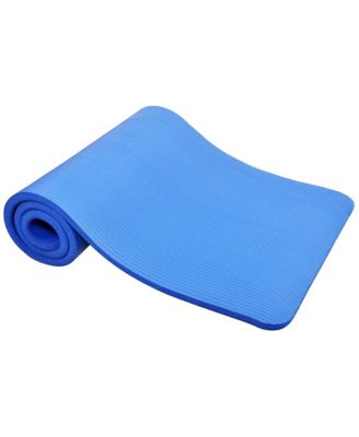 BalanceFrom GoCloud 1" Extra Thick Exercise Yoga Mat with Carrying Strap, Blue