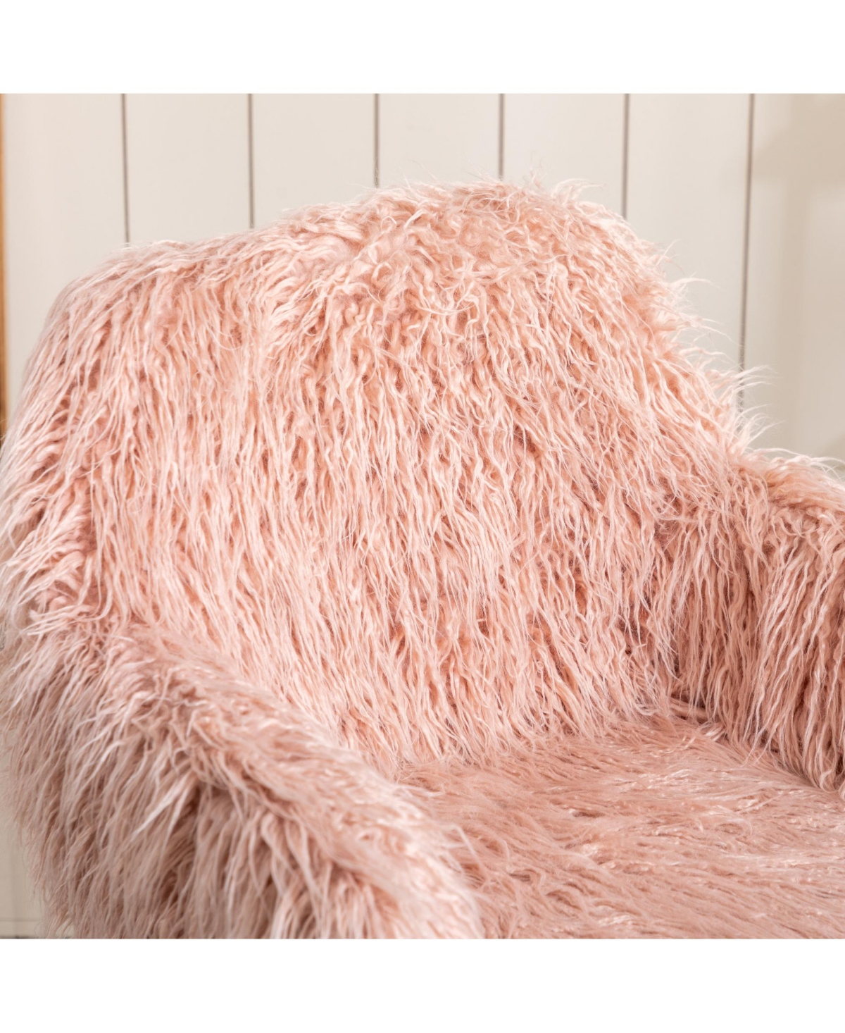 Slickblue Modern Faux fur home office chair, fluffy chair for girls, makeup vanity Chair