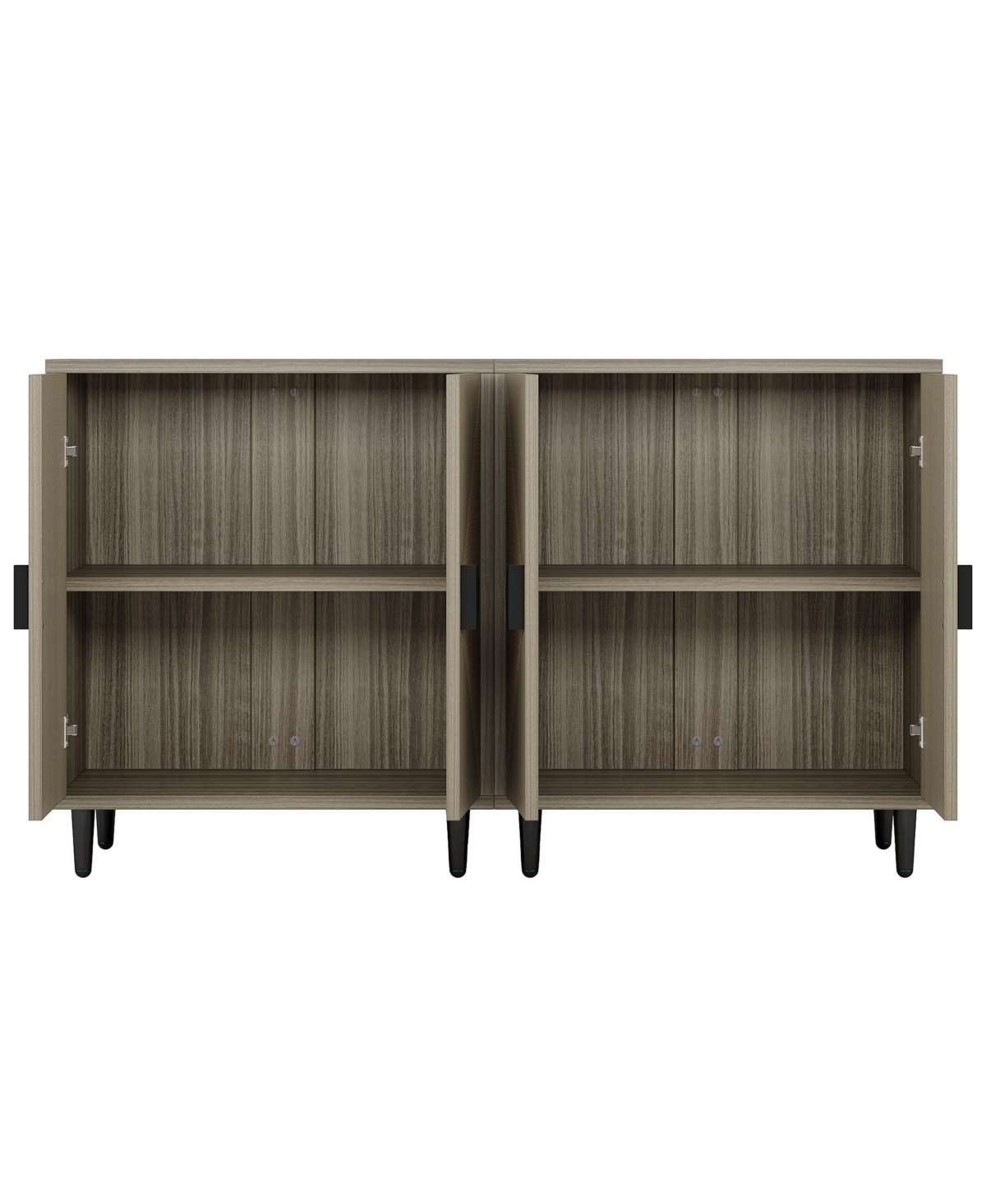 Tribesigns Set of 2 Sideboard Buffet Cabinet with Storage, Kitchen Storage Cabinet with Doors and Adjustable Shelves, Wooden Credenza Coffee Bar A