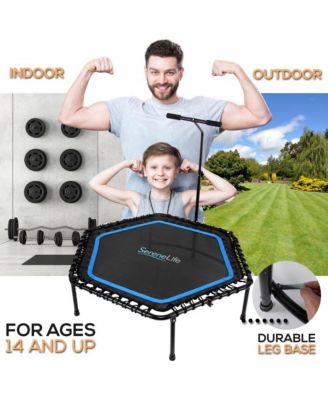 Training & Fitness Gym Trampoline with Adjustable Handrail - Hexagonal