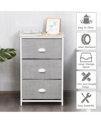 3 Drawer Nightstand Side Table Storage Tower Dresser Chest Home Office Furniture