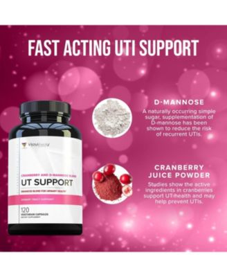 UT Support Capsule, Cranberry Juice Powder for Urinary Tract Health and Preventive Support, Enhanced Blend Promotes Urinary Health, 120ct