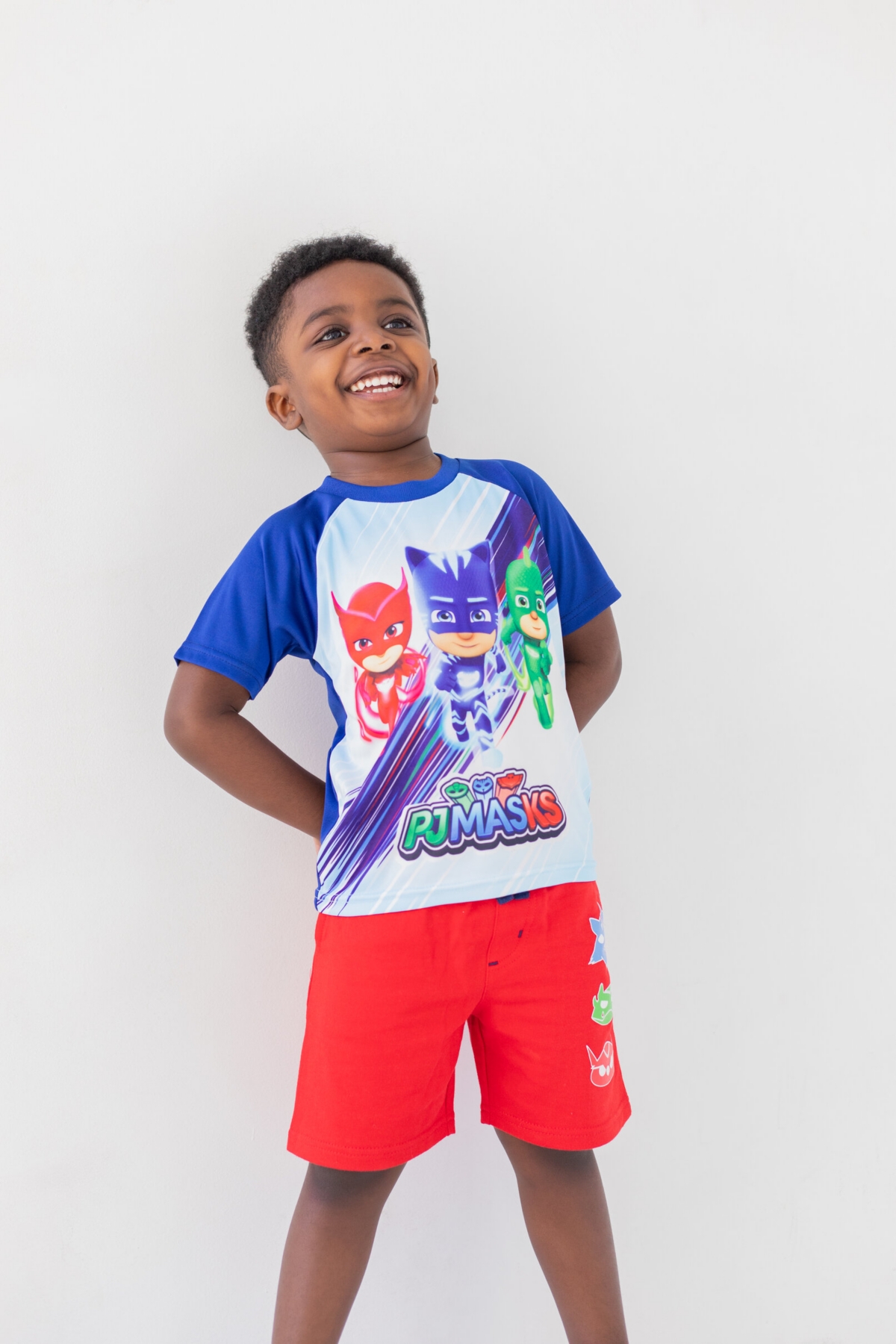Pj Masks Toddler Boys Catboy Gekko Owlette Graphic T-Shirt Tank Top French Terry Shorts 3 Piece Outfit Set to
