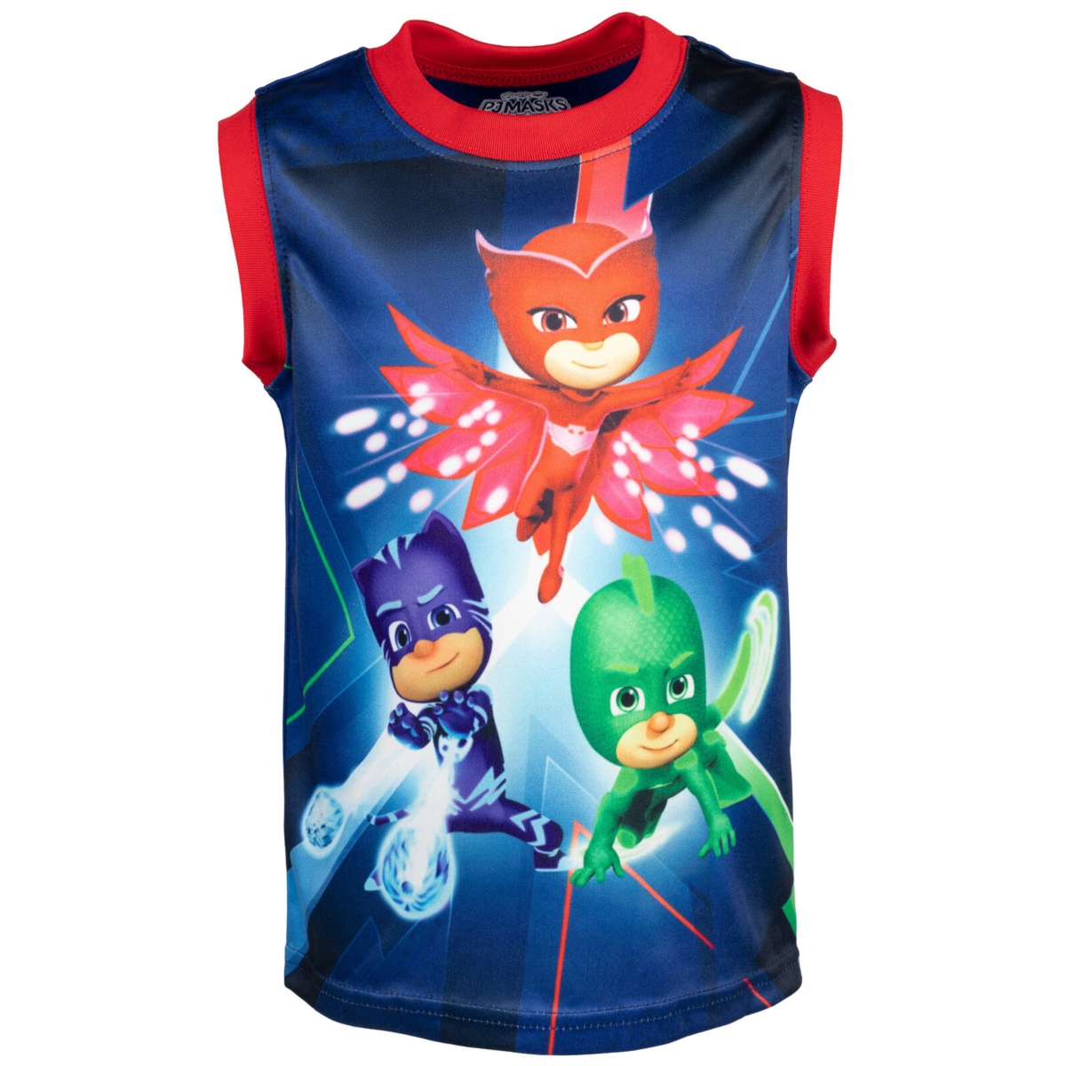 Pj Masks Toddler Boys Catboy Gekko Owlette Graphic T-Shirt Tank Top French Terry Shorts 3 Piece Outfit Set to