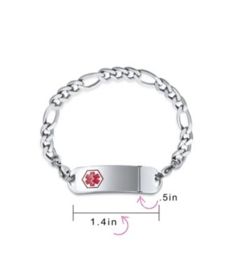 Lightweight Blank Identification Medical ID Link Bracelet Stainless Steel 8.5in