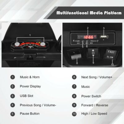 12V Kids 4-Wheeler ATV Quad Ride On Car w/ LED Lights Music USB