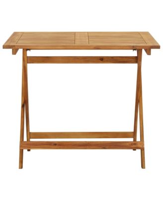 Folding Patio Table 35.4"x35.4"x29.5" Solid Acacia Wood