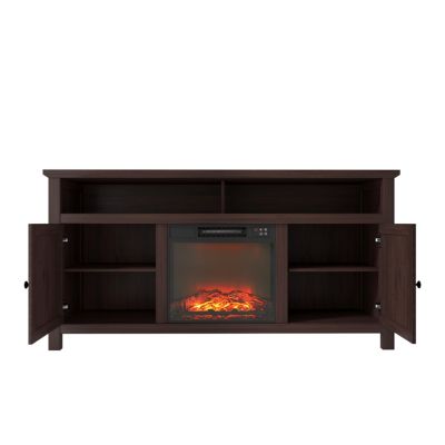 58" TV Stand with 18" Electric Fireplace - 5000 BTU, Remote Control & Overheat Protection