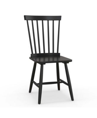 Windsor Dining Chairs Set of 2 Armless Spindle Back Solid Rubber Wood